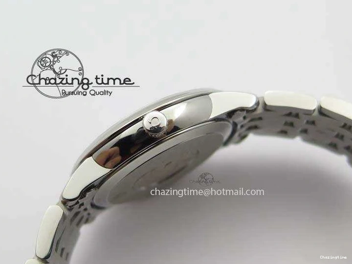 0505 Colorful De Ville 27mm Ladies MK 1:1 Best Edition White MOP Dial On SS Bracelet Ronda Quartz 8191